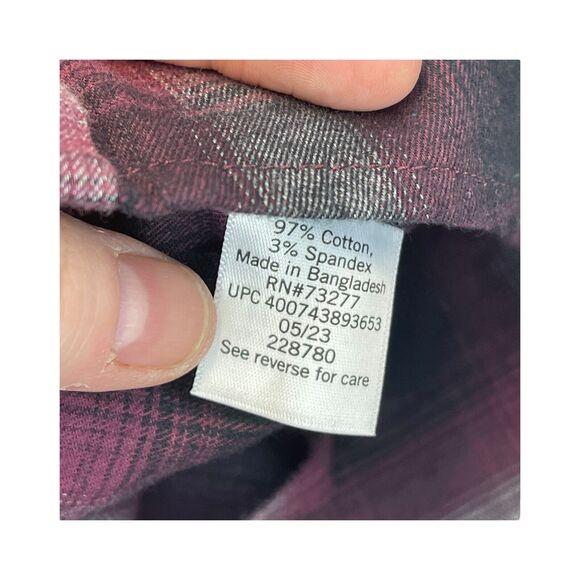 Apt. 9 Flannel Shirt Men's XL Red Black Check Stretch Standard Fit Button-Up - Picture 7 of 8